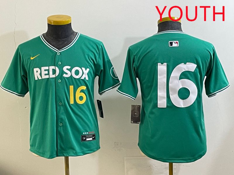 Youth Boston Red Sox #16 No Name Green Joint Name Nike 2025 MLB Jersey style 7